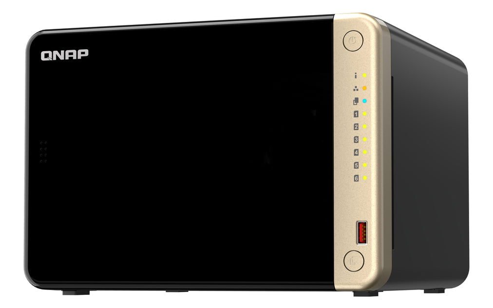 QNAP TS-664 NAS Tower Intel® Celeron® N5095 8 GB DDR4 0 TB QNAP QTS Black, Bronze (TS-664-8G)
