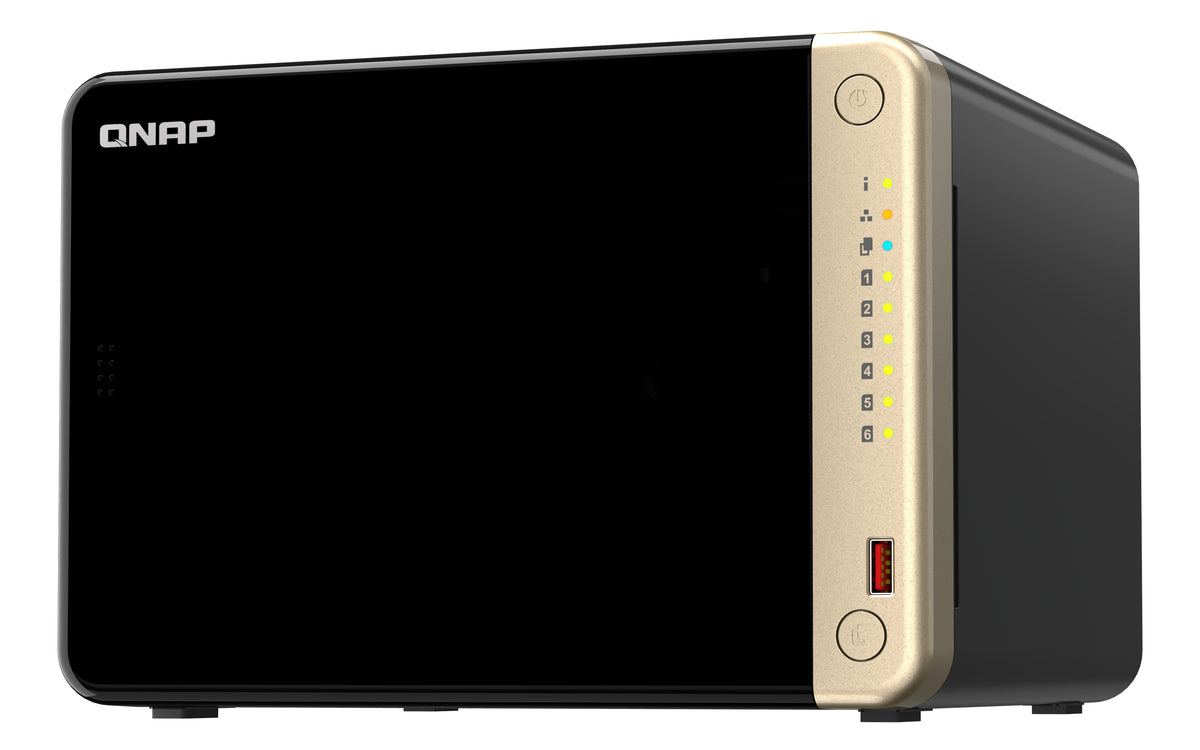 QNAP TS-664 NAS Tower Intel® Celeron® N5095 8 GB DDR4 0 TB QNAP QTS Black, Bronze (TS-664-8G)