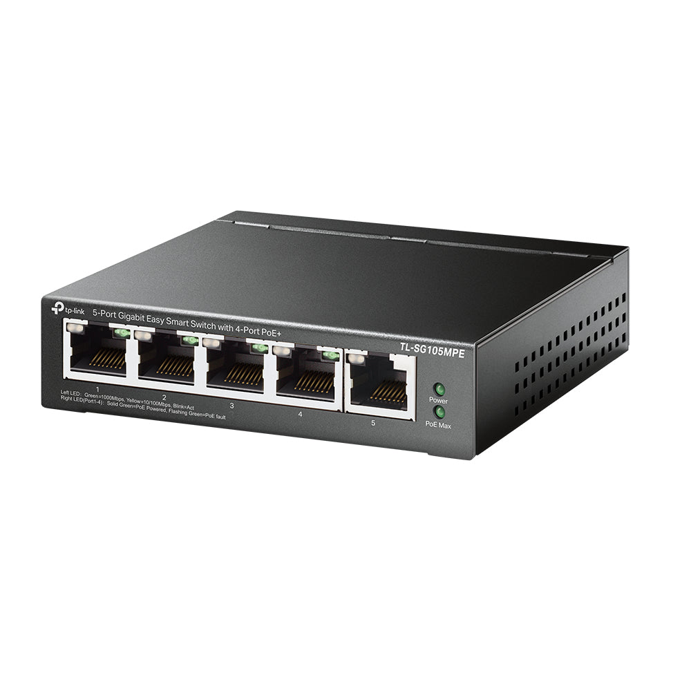 TP-Link 5-Port Gigabit Easy Smart Switch with 4-Port PoE+ (TL-SG105MPE)
