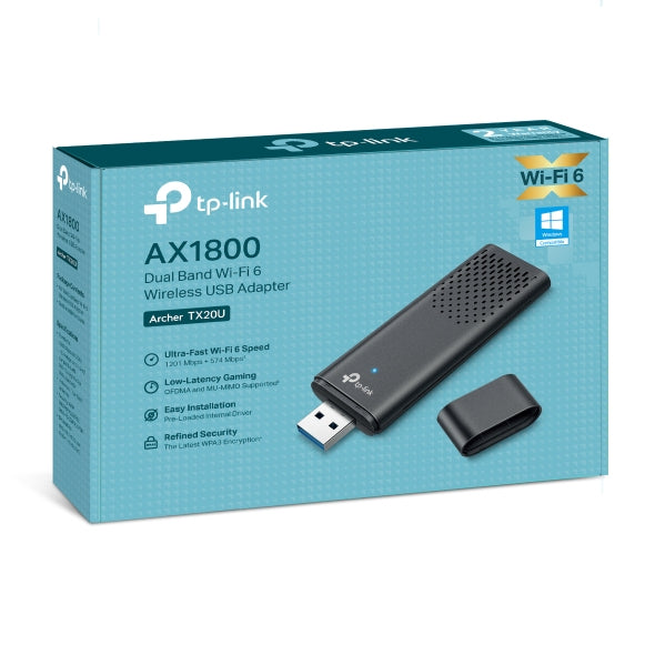 TP-Link Archer AX1800 Dual Band Wi-Fi 6 USB Adapter (ARCHER TX20U)