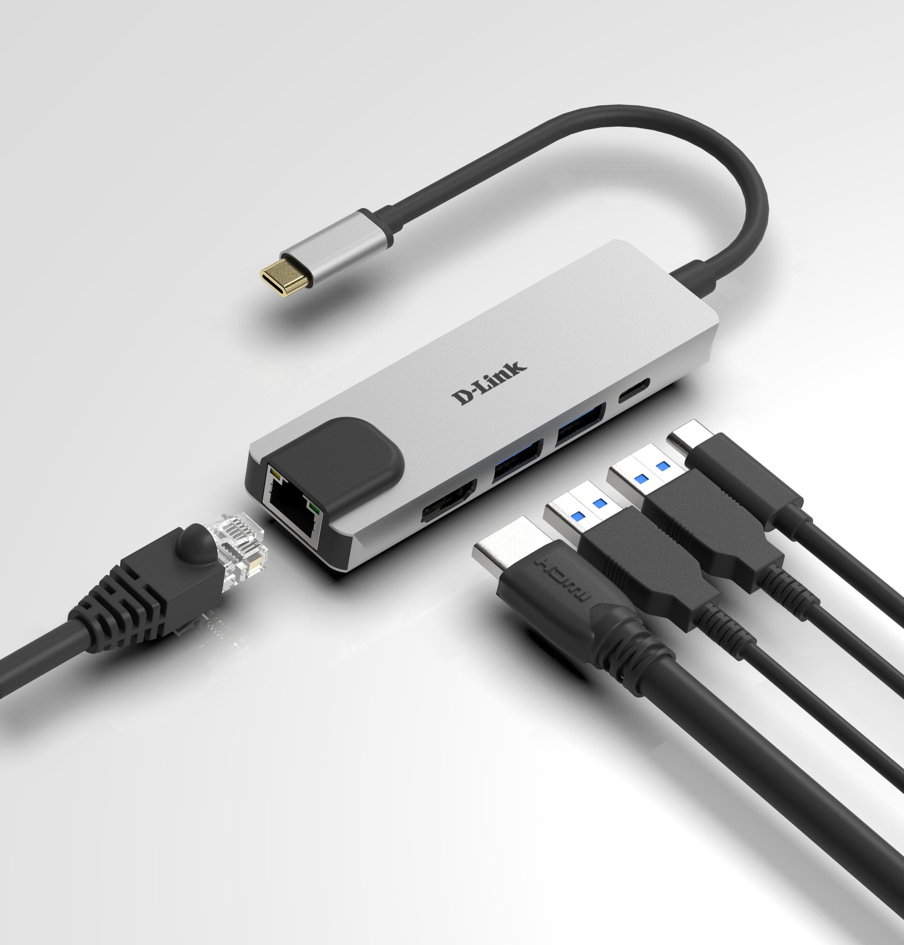 D-Link 5-in-1 USB-C Hub with HDMI/Ethernet and Power Delivery (DUB-M520)