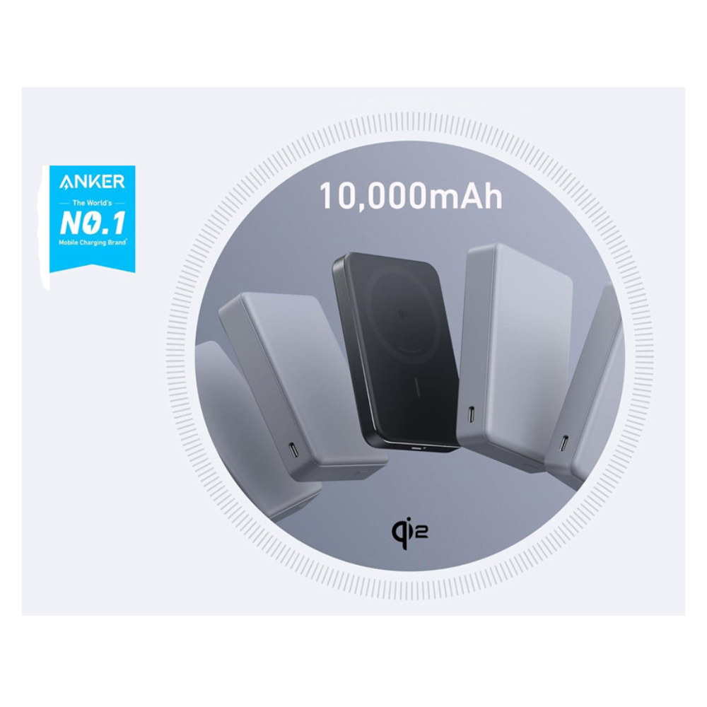 ANKER MagGo 10000mAh, 15W, magnetno bezični power bank, crni