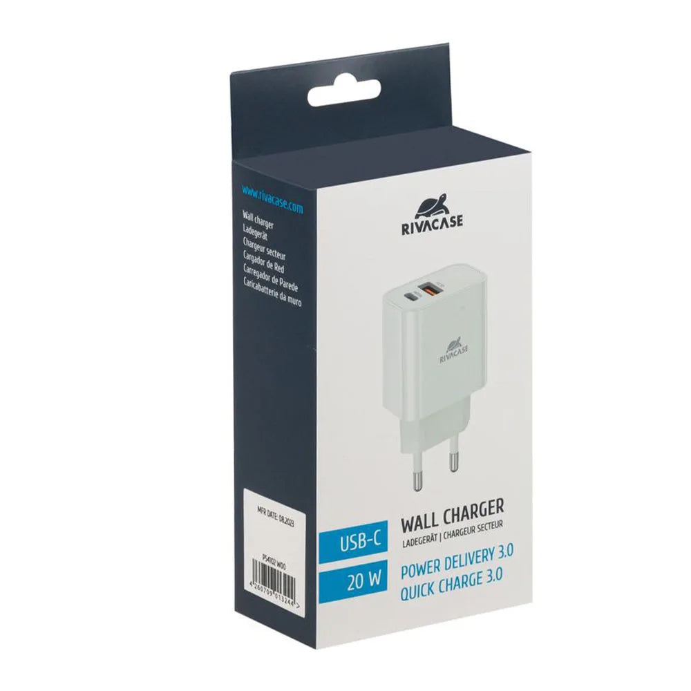 Punjač za smartphone 20W PD A+C Rivacase PS4102 W00 (white)
