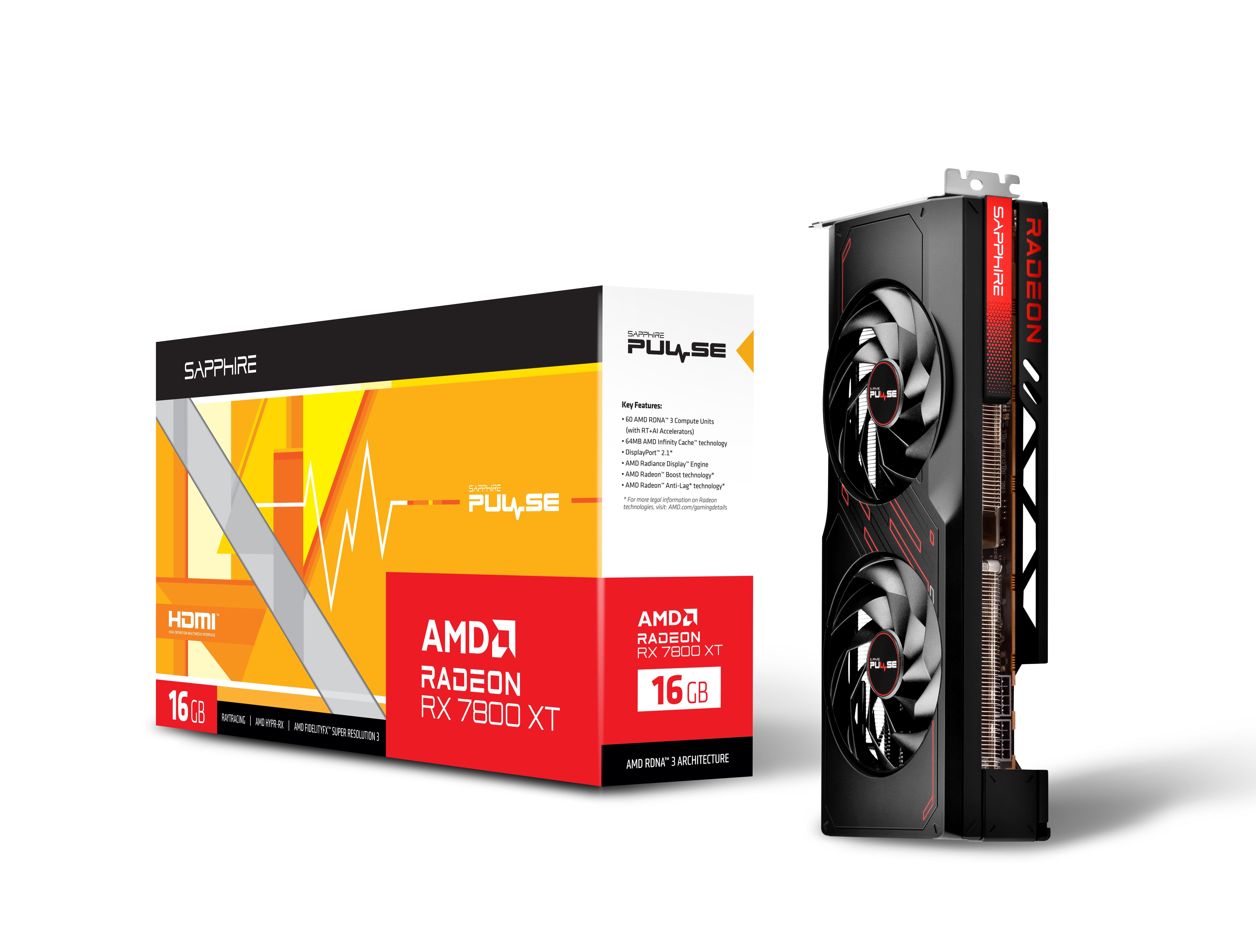 Sapphire VGA 16GB RX7800XT PULSE GAMING  2xHDMI/2xDP PULSE AMD RADEON RX 7800 XT GAMING 16GB GDDR6