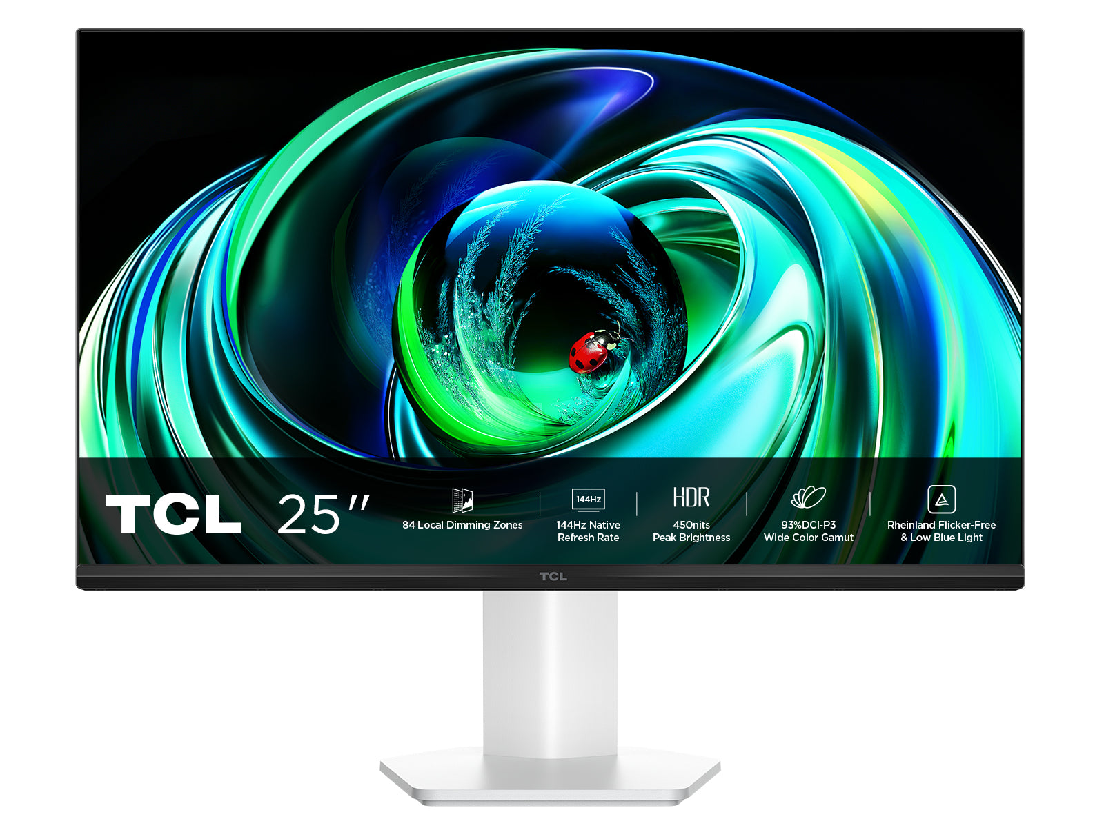 TCL 25G54 computer monitor 63.5 cm (25") 1920 x 1080 pixels Full HD QLED White