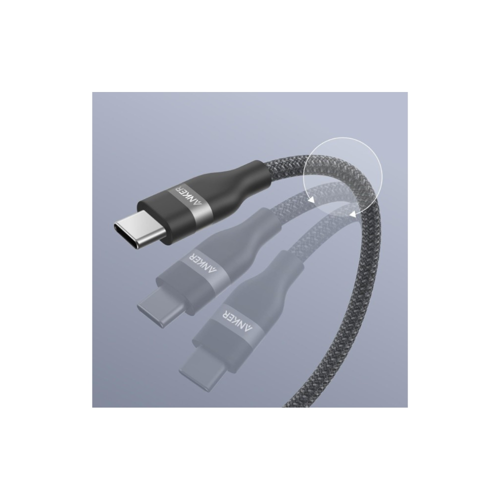 ANKER USB tip-C kabl M/M 1.8m, za Super brzo punjenje 240W/480Mbps, pleteni, crni