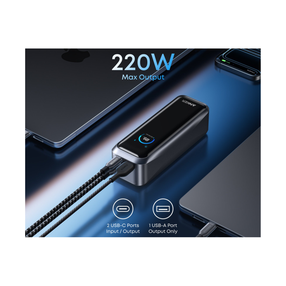 ANKER Prime 20000mAh, 220W, Power Bank crni