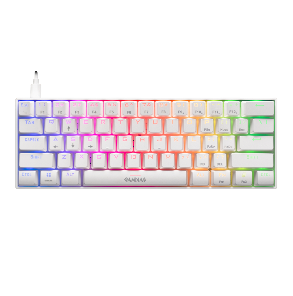 Gamdias Hermes E3 RGB mehanička, bela ,blue switch