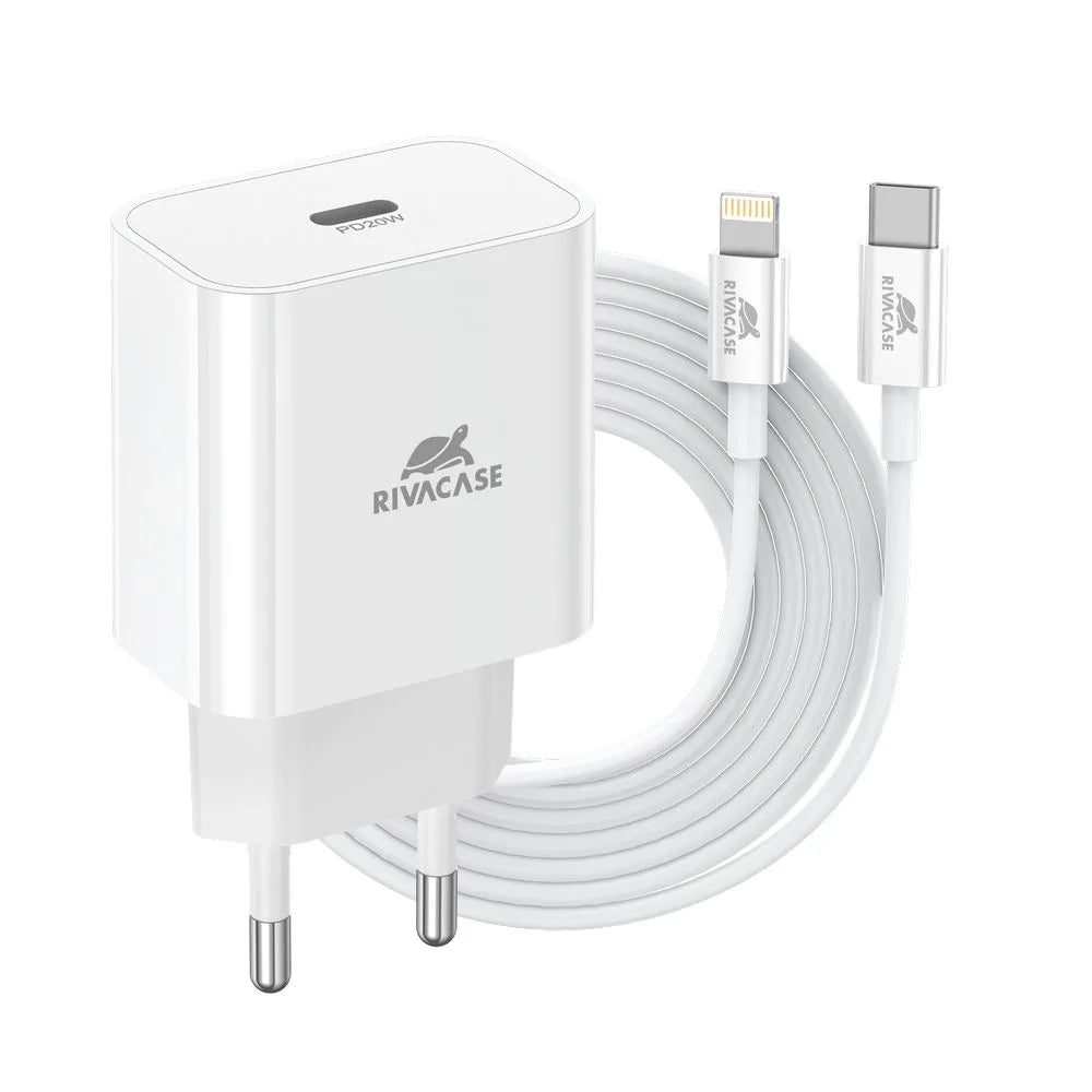 Punjač za smartphone 20W PD C + C-L kabl Rivacase PS4101 WD5 (white)