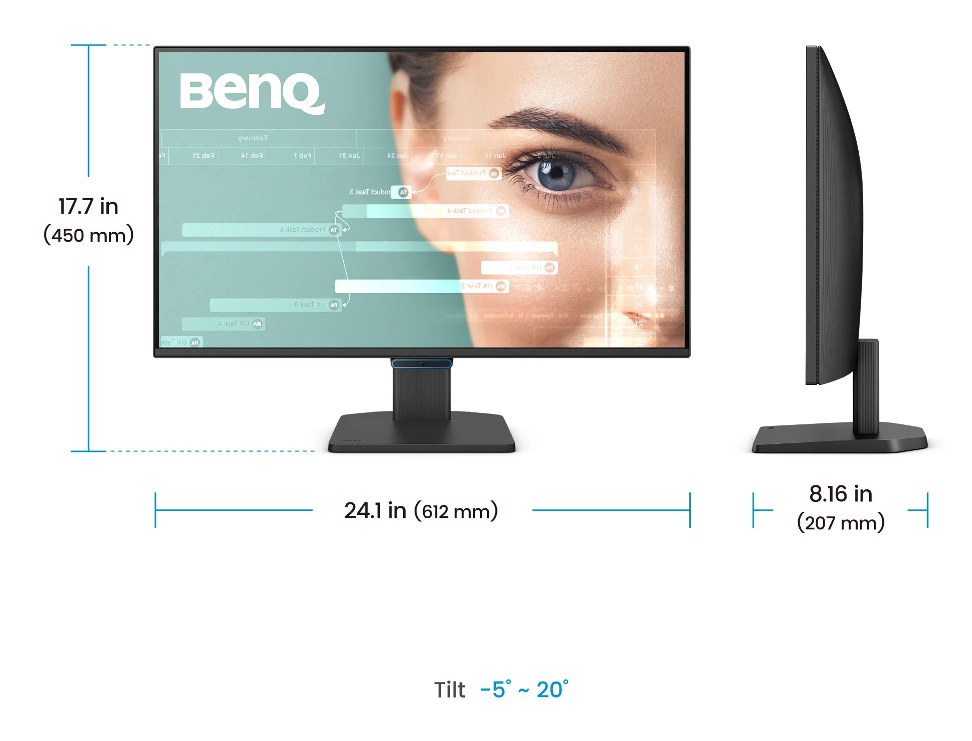 BenQ 27” 1080p FHD Eye-Care Home Office Monitor (9H.LNPLB.QBE)