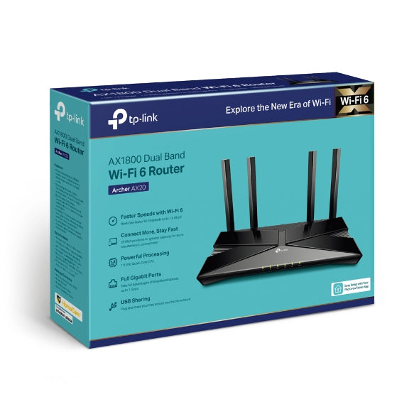TP-Link AX1800 Dual-Band Wi-Fi 6 Router (ARCHER AX20)