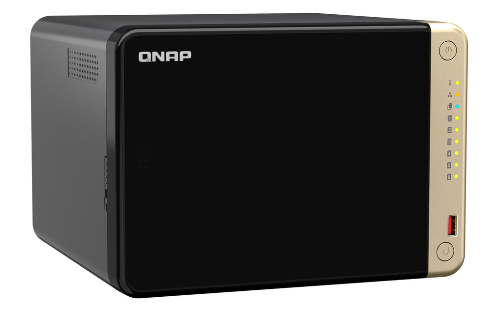 QNAP TS-664 NAS Tower Intel® Celeron® N5095 8 GB DDR4 0 TB QNAP QTS Black, Bronze (TS-664-8G)