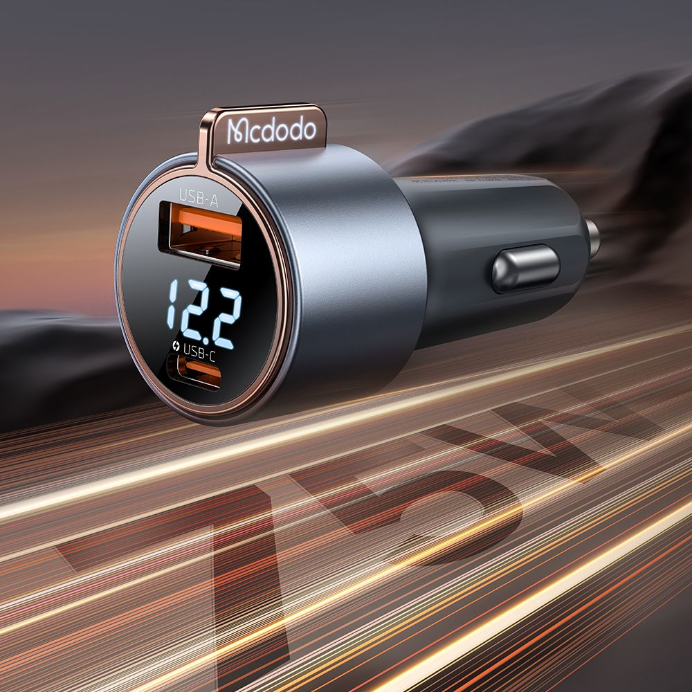 MCDODO CC-3690 AUTO Punjač DIGITAL DISPLAY 75W, USB-C + USB-A