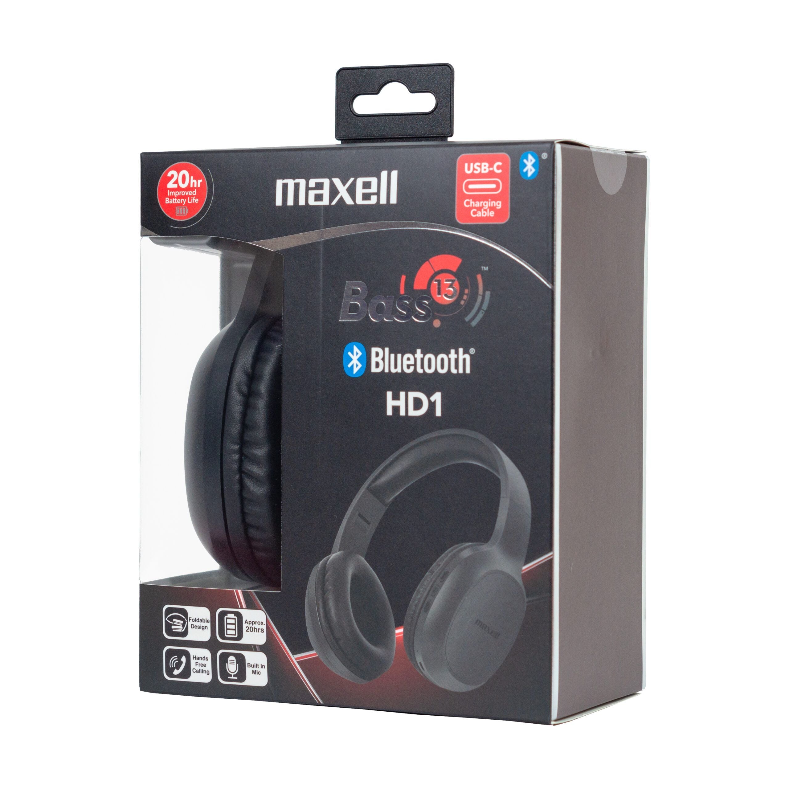 MAXELL SLUŠALICE BASS 13 HD1 C KONEKTOR BLUETOOTH 5.1 Crne