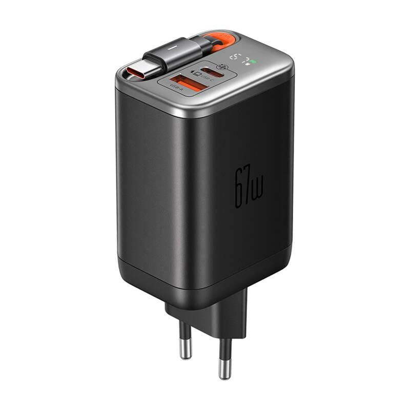 MCDODO CH-4100 ZIDNI PUNJAČ 67W 1C+1A GaN SA UGRAĐENIM KABLOM USB-C NA Izvlačenje 65cm