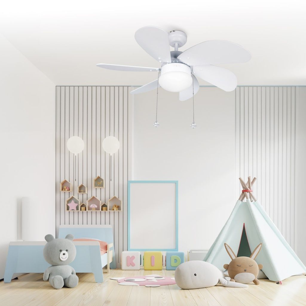 NIAROS PLAFONSKI VENTILATOR 32' SA LAMPOM, Bela
