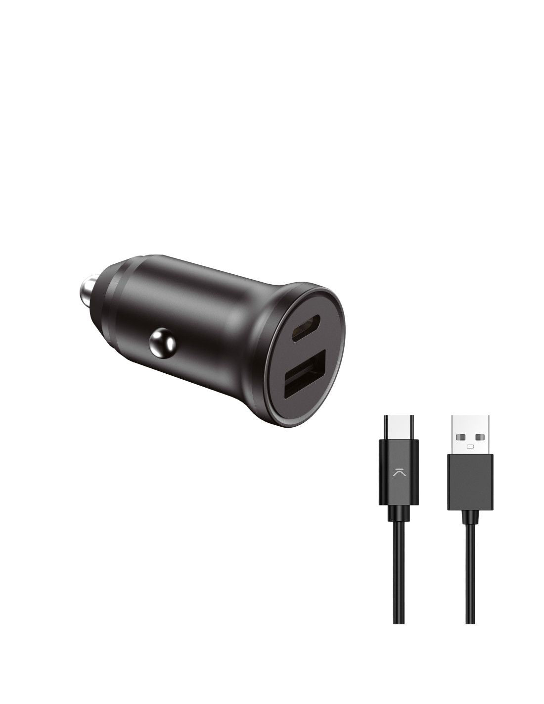 KSIX BXCRC20W SET AUTO PUNJAČ 20W USB-A+USB-C + KABL USB NA TIP C, Dužina 1M
