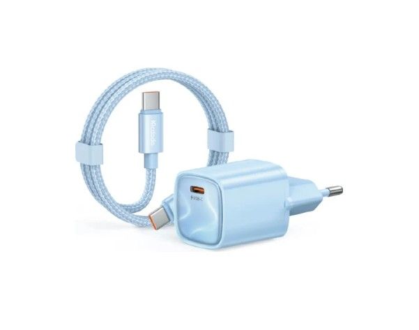 MCDODO CH-8265 SET ZIDNI PUNJAČ USB-C + KABL TIP-C 65W 1,2m PLAVA