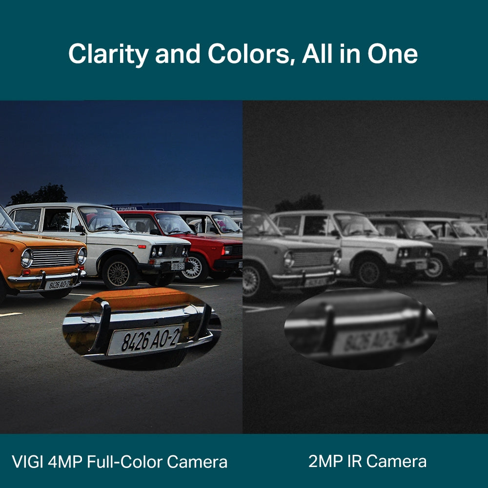 TP-Link VIGI 4MP Outdoor Full-Color Dual-Lens Varifocal Pan Tilt Network Camera (VIGI C540V)