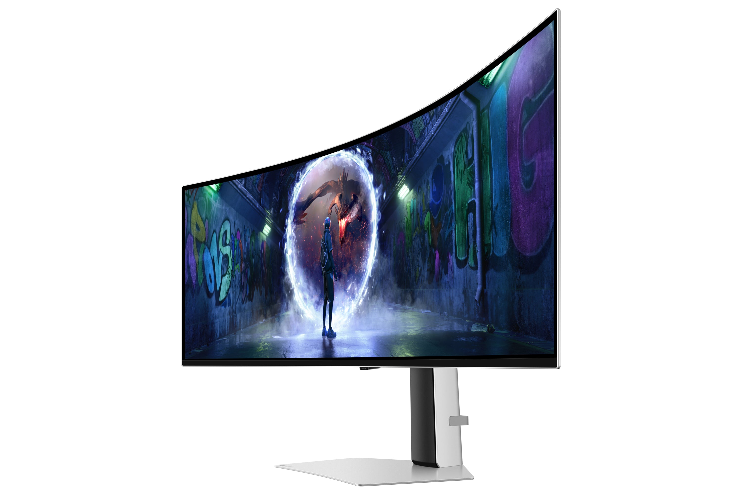 Samsung G93SD computer monitor 124.5 cm (49") 5120 x 1440 pixels Dual QHD OLED Silver (LS49DG934SUXEN)