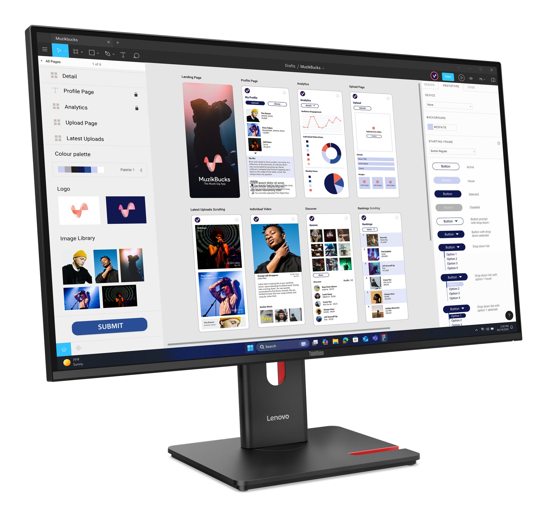 Lenovo ThinkVision T32UD-40 Monitor (64B0GAT1EU)