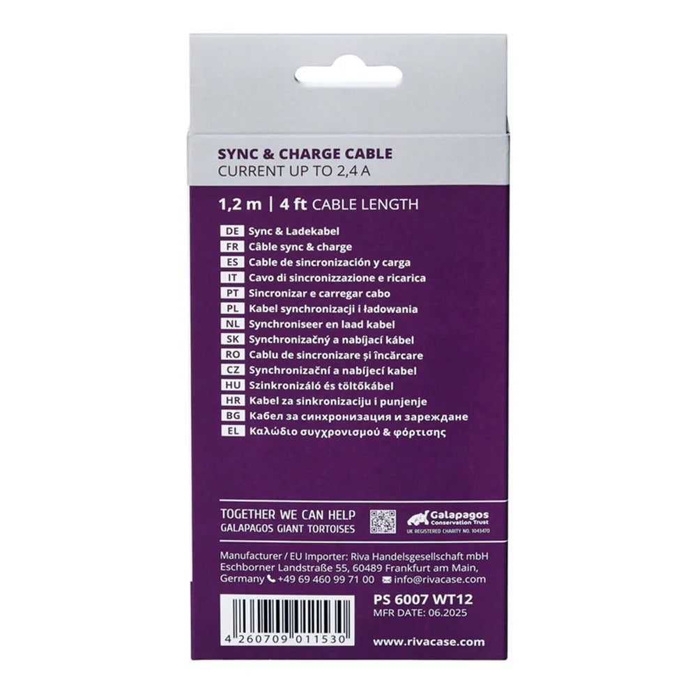 Kabl Type-C na Lightning 1.2m Rivacase PS6007 WT12 (white)