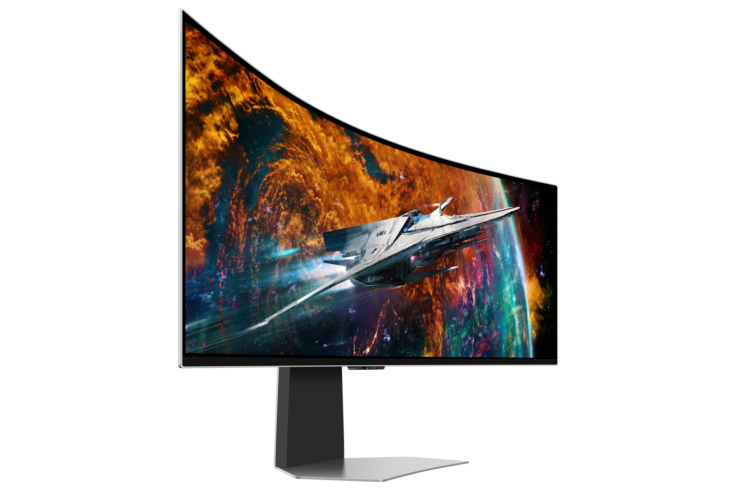 Samsung G95SC computer monitor 124.5 cm (49") 5120 x 1440 pixels Dual QHD OLED Silver (LS49CG954SUXEN)