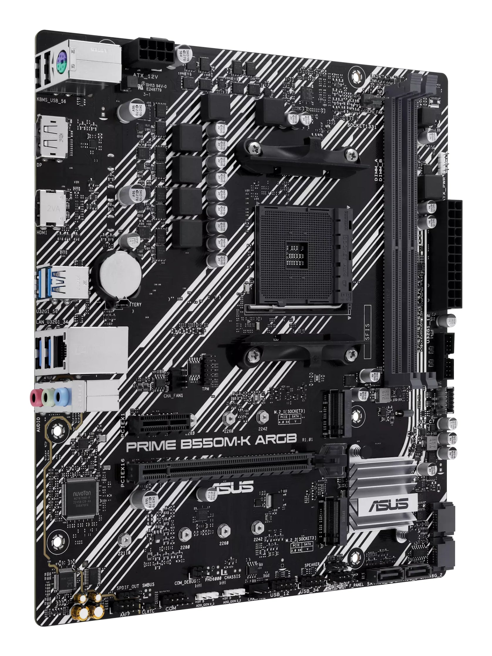 ASUS PRIME B550M-K ARGB AMD B550 Socket AM4 micro ATX (90MB1GC0-M0EAY0)