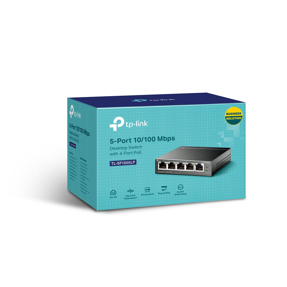 TP-Link 5-Port 10/100Mbps Desktop Switch with 4-Port PoE (TL-SF1005LP)