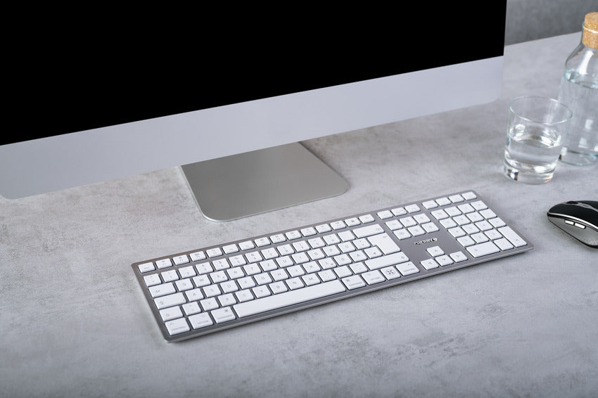 CHERRY KW 9100 SLIM FOR MAC keyboard Universal USB + Bluetooth QWERTZ German Silver (JK-9110DE-1)