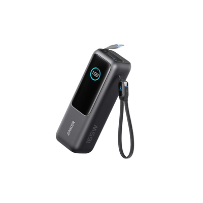 ANKER 25000mAh, 165W, sa ugradjenim USB-C kablom na izvlacenje, Power Bank crni