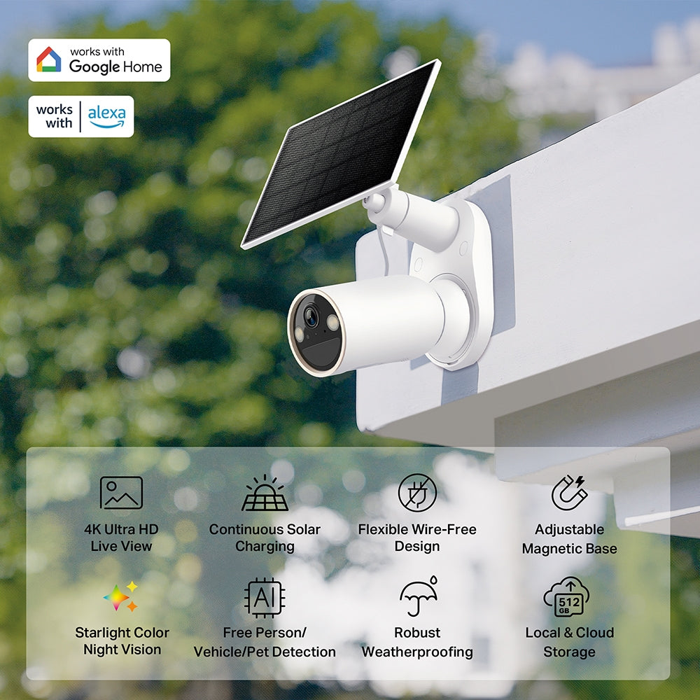 TP-Link Tapo Solar-Powered Security Camera Kit 1 × C460, 1 × A201 (TAPO C460 KIT)
