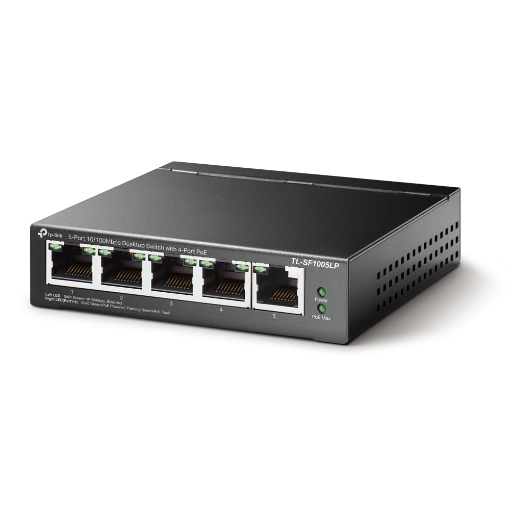 TP-Link 5-Port 10/100Mbps Desktop Switch with 4-Port PoE (TL-SF1005LP)