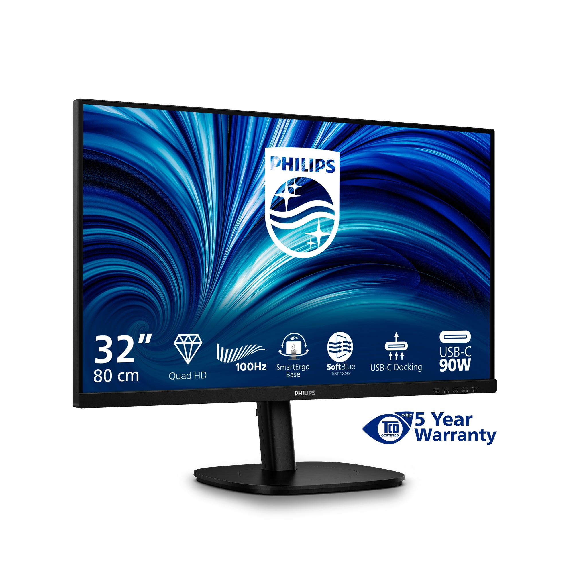 Philips 32B2U3601/00 computer monitor 80 cm (31.5") 2560 x 1440 pixels Quad HD LCD Black