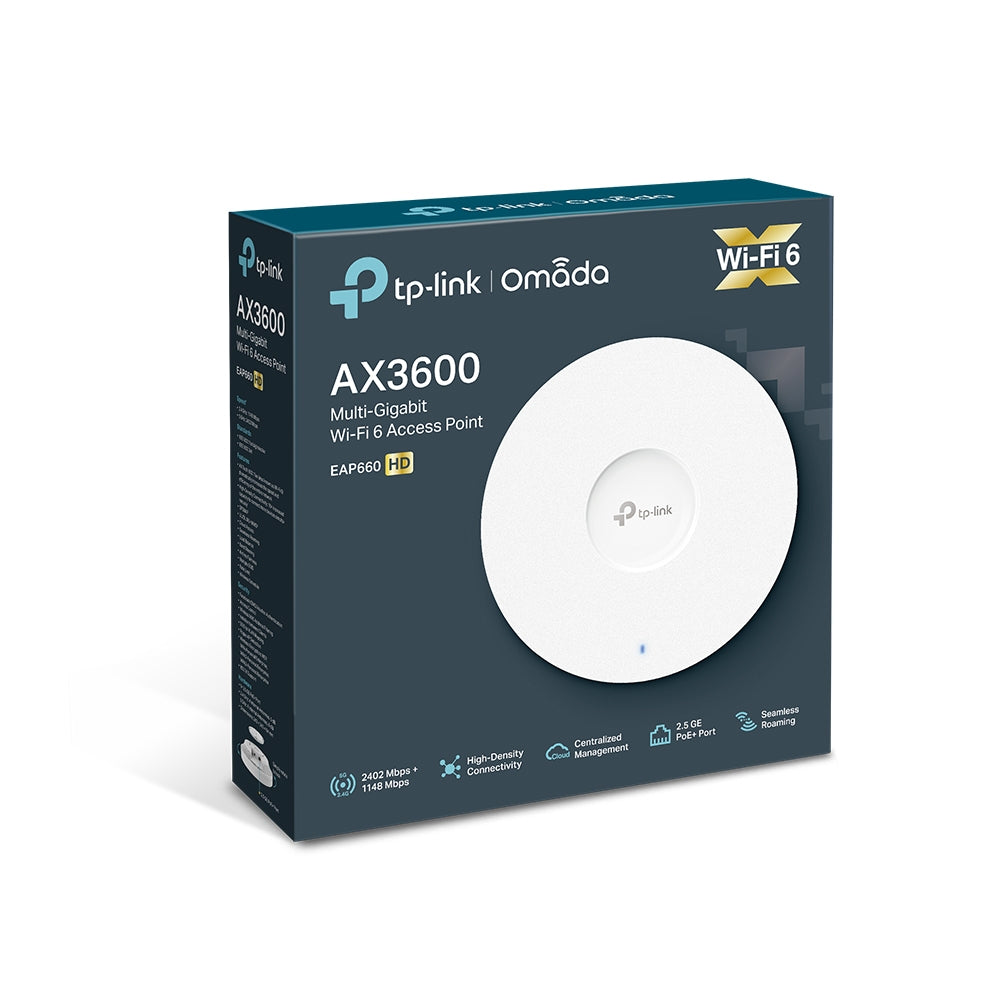 TP-Link Omada AX3600 Wireless Dual Band Multi-Gigabit Ceiling Mount Access Point (EAP660 HD)