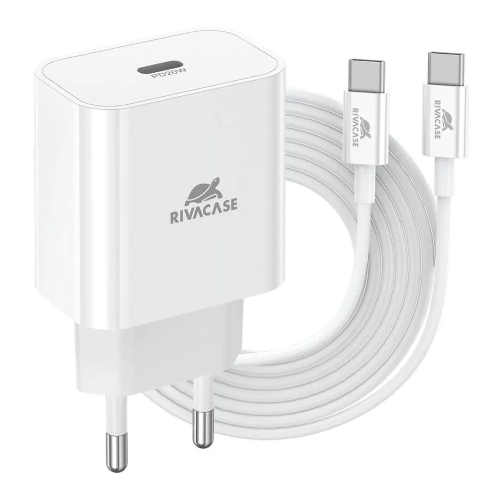 Punjač za smartphone 20W PD C + C-C kabl Rivacase PS4101 WD4 (white)