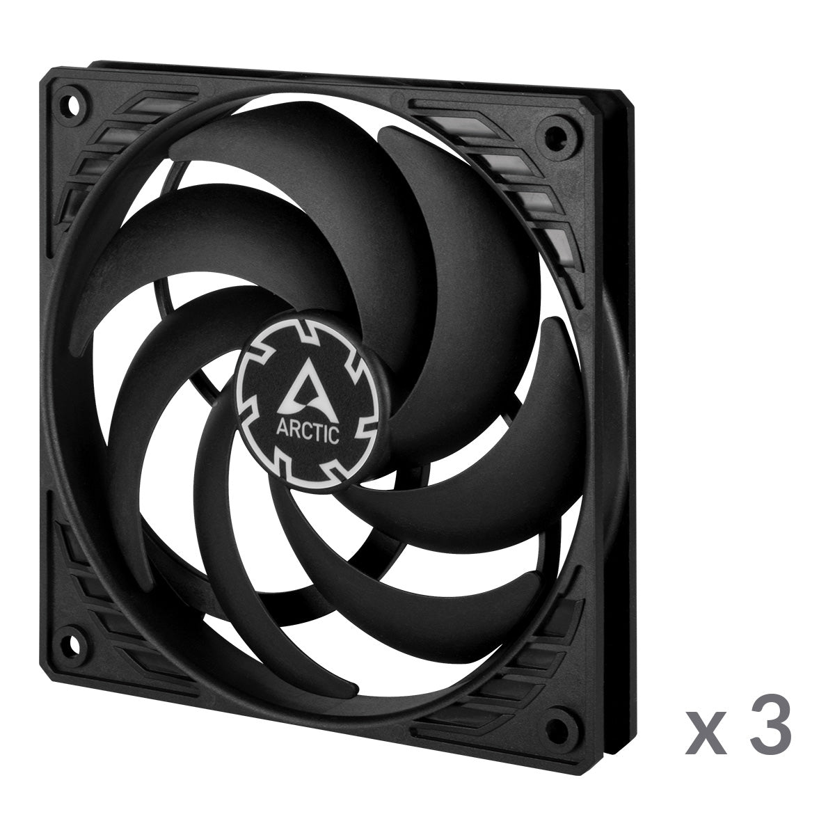 Arctic P12 PWM PST Slim 3-pack (black)
