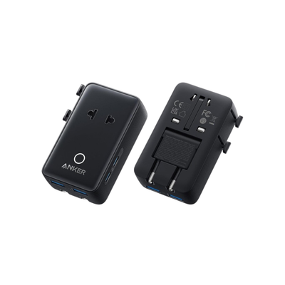 ANKER Nano 20W putni zidni punjač 5-portova (2x USB-A, 2x USB-C, utičnica EU na US, UK, AU i EU), crni