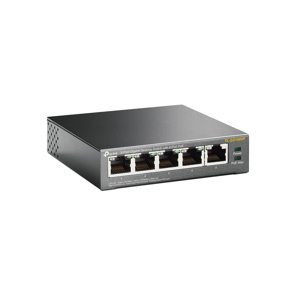 TP-Link 5-Port Gigabit Desktop PoE Switch with 4-Port (TL-SG1005P)