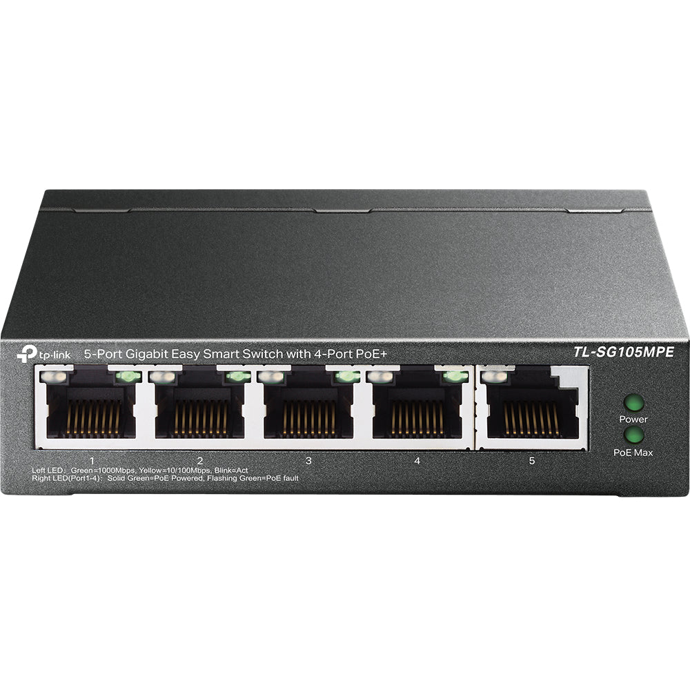 TP-Link 5-Port Gigabit Easy Smart Switch with 4-Port PoE+ (TL-SG105MPE)