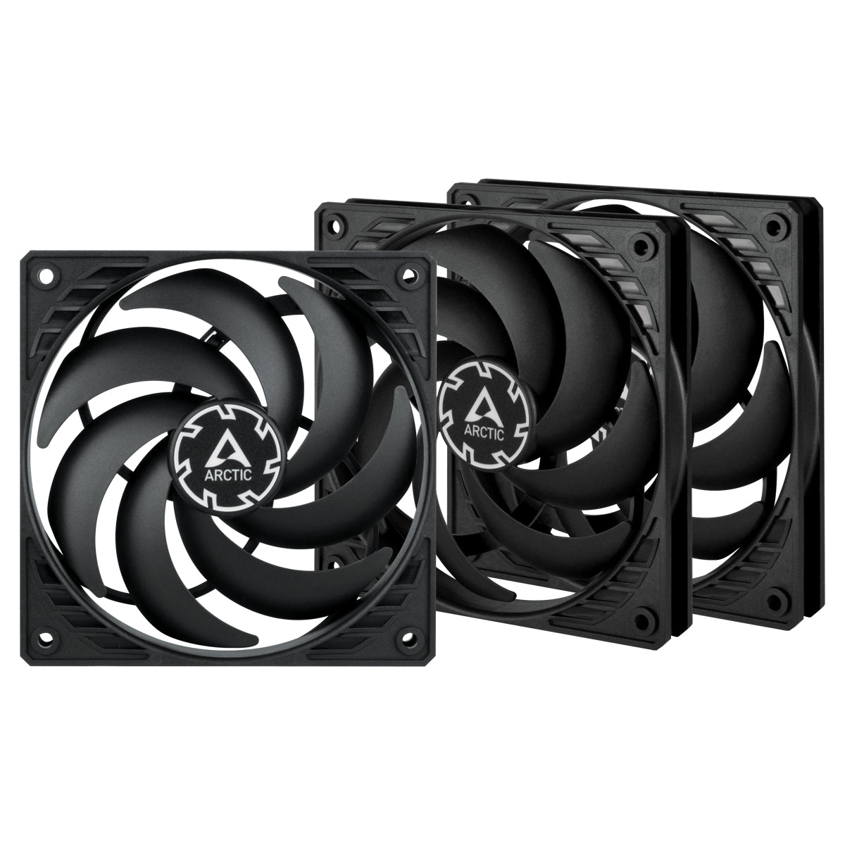 Arctic P12 PWM PST Slim 3-pack (black)