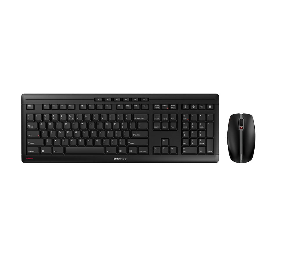 CHERRY Stream Desktop Recharge keyboard Mouse included Universal RF Wireless QWERTY English Black (JD-8560EU-2)