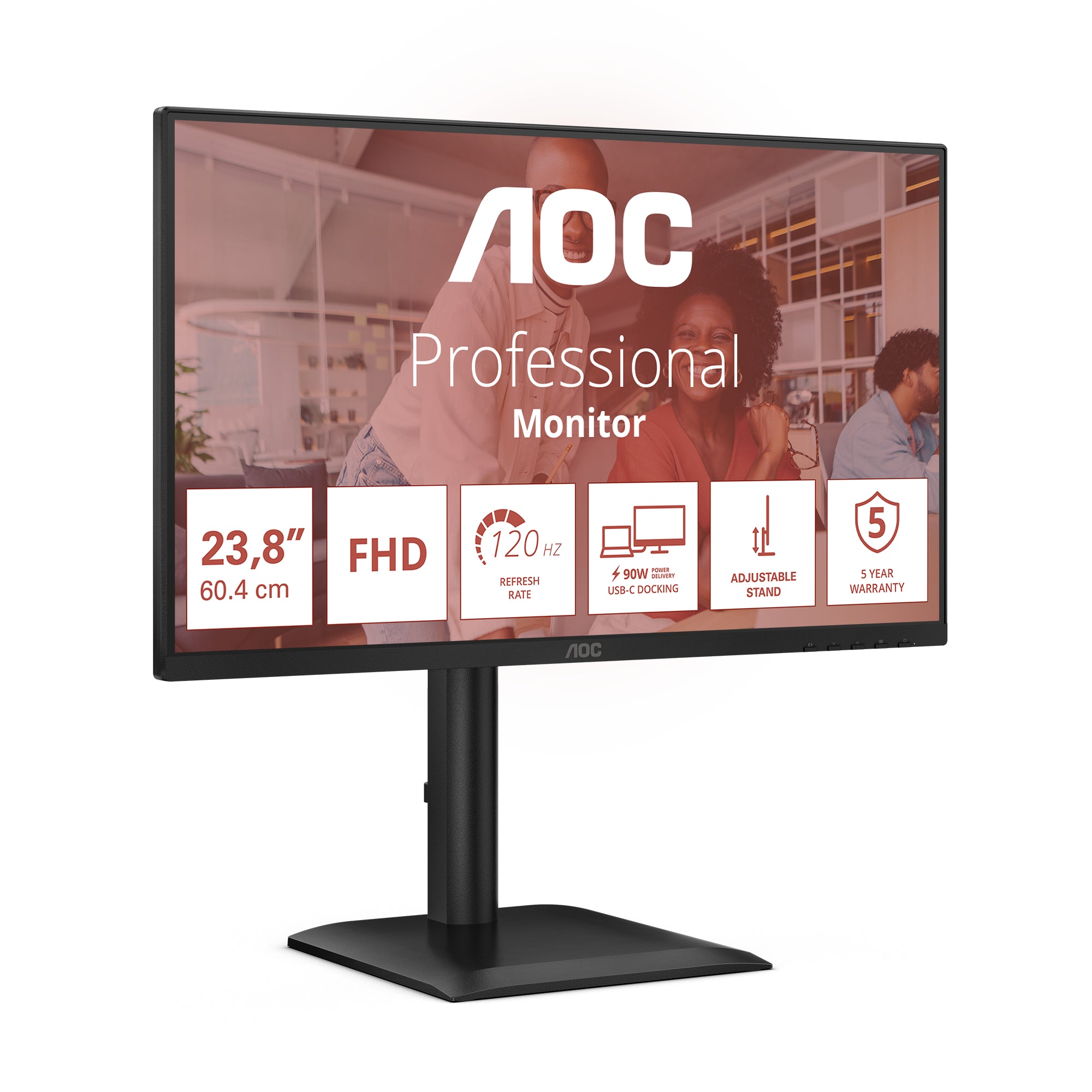 AOC E4 24E4CV computer monitor 60.5 cm (23.8") 1920 x 1080 pixels Full HD LED Black