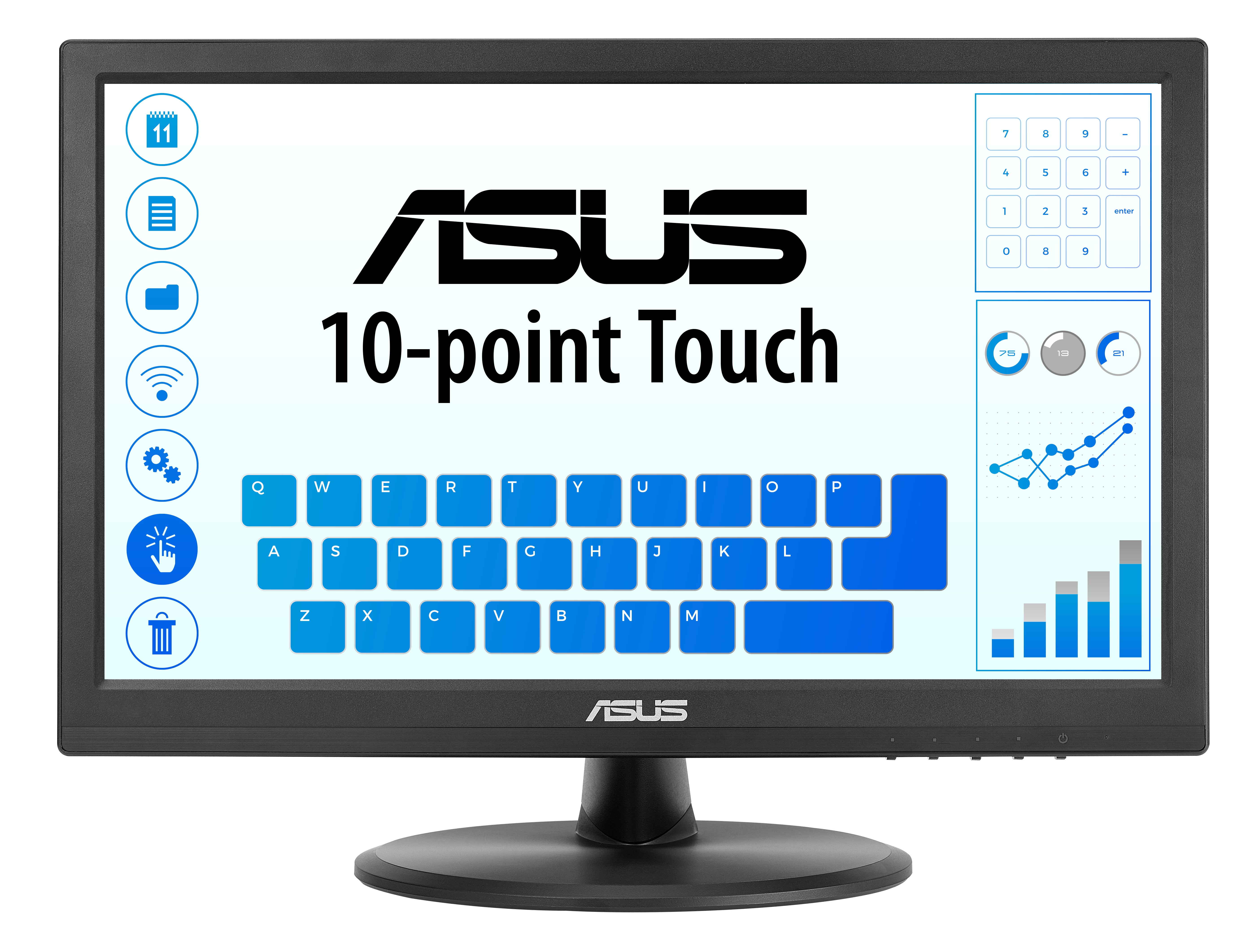 ASUS Touch VT169HE computer monitor 39.6 cm (15.6") 1920 x 1080 pixels Full HD LED Touchscreen Tabletop Black