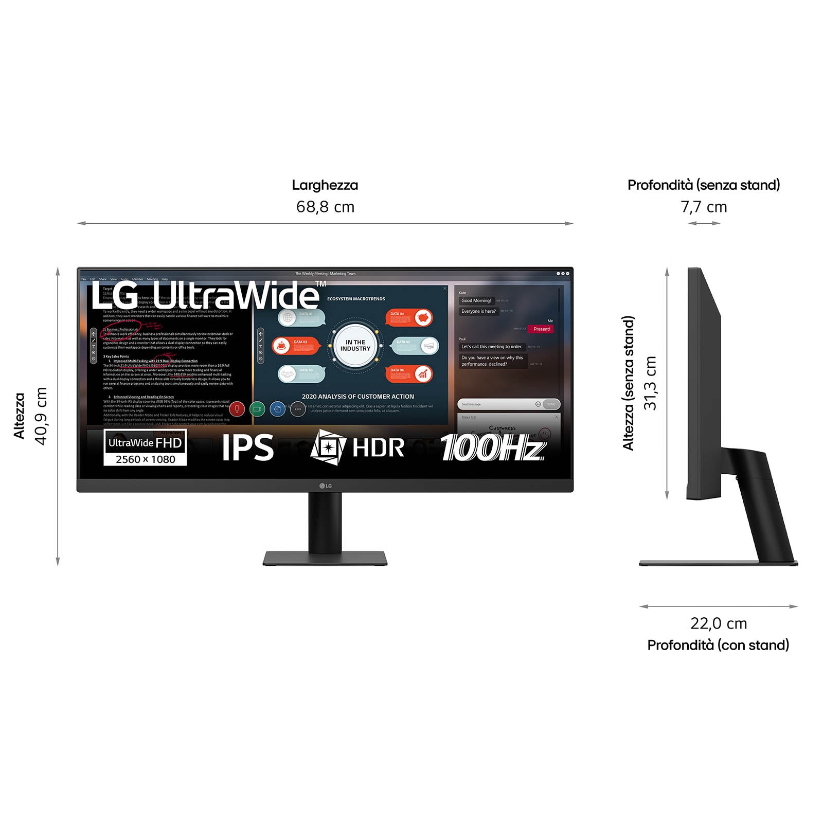 LG 29U511A-B computer monitor 73.7 cm (29") 2560 x 1080 pixels WFHD LCD Black (29U511A-B.AEU)