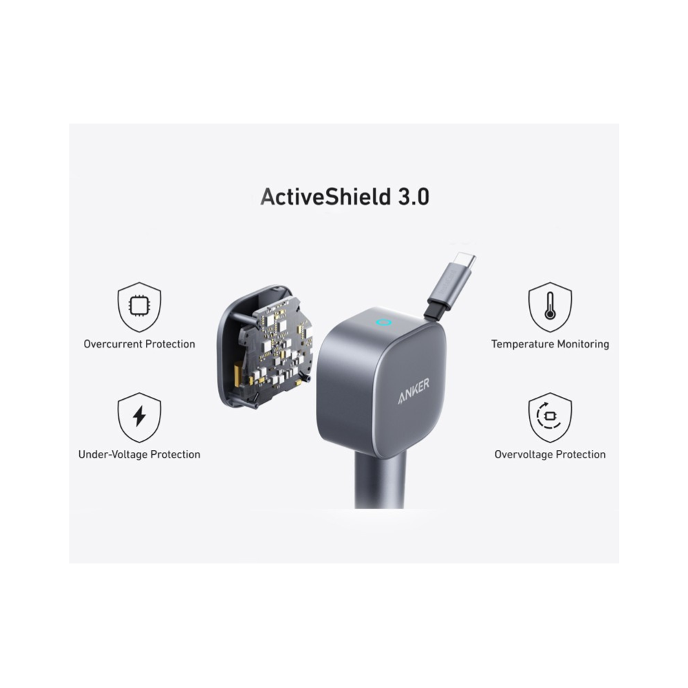 ANKER Nano 75W, sa ugradjenim USB-C kablom na izvlačenje i USB-C portom, auto punjač