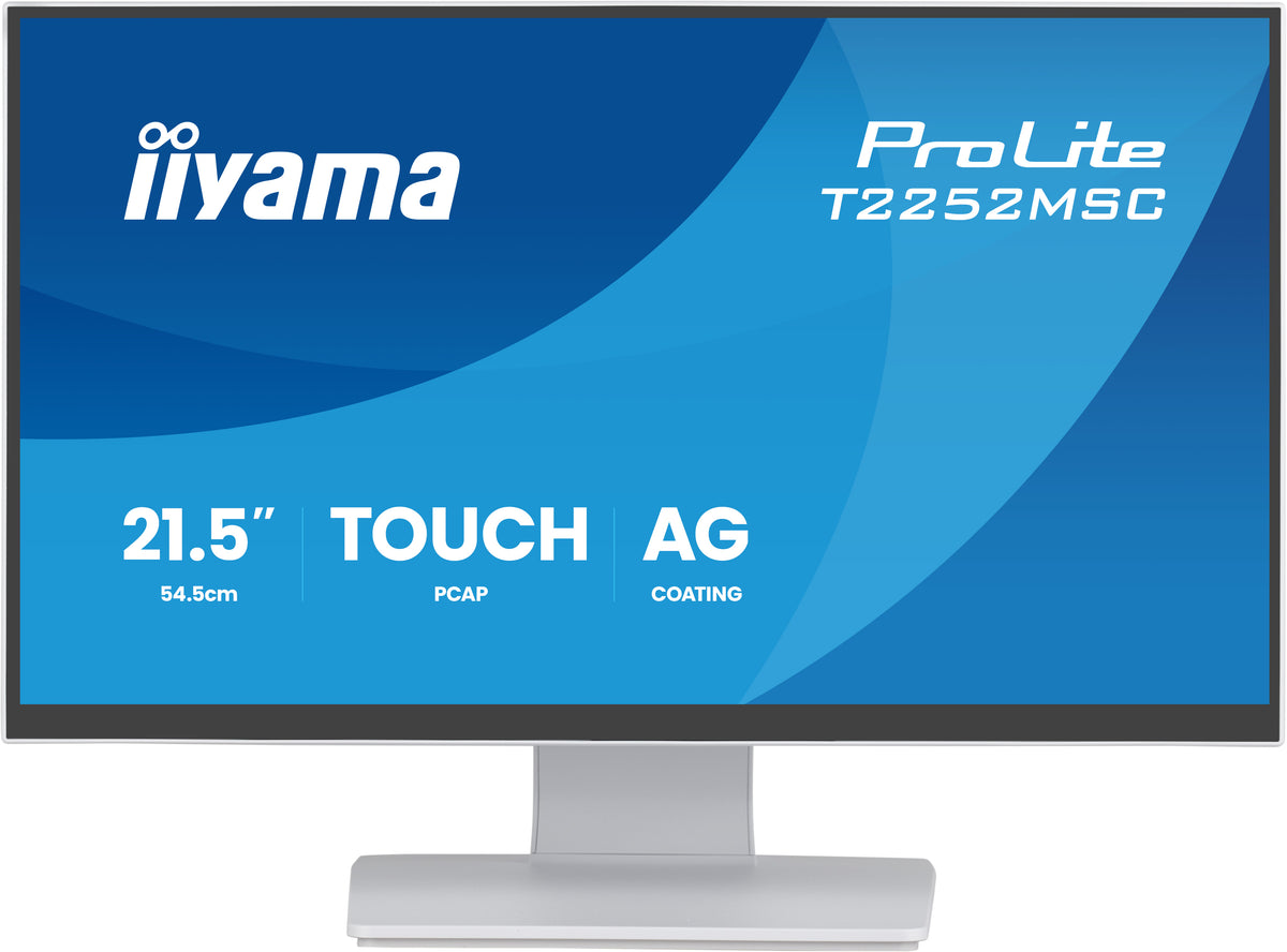 iiyama ProLite T2252MSC-W2AG computer monitor 54.6 cm (21.5") 1920 x 1080 pixels Full HD LCD Touchscreen White