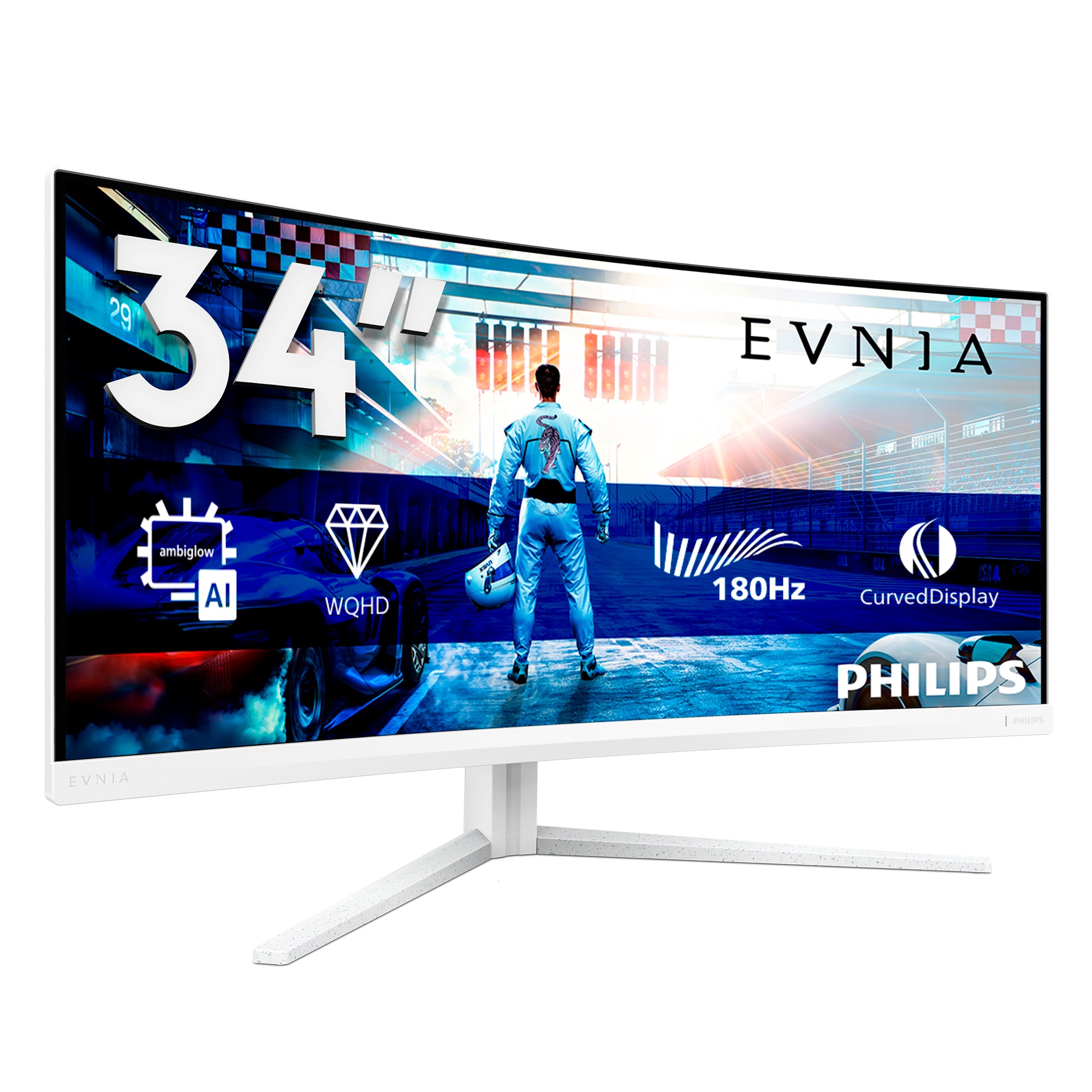 Philips Evnia 5000 34M2C5501A/00 computer monitor 86.4 cm (34") 3440 x 1440 pixels Wide Quad HD LCD White