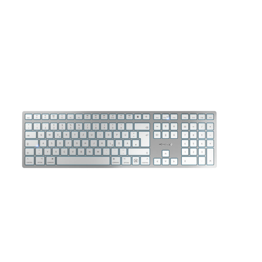 CHERRY KW 9100 SLIM FOR MAC keyboard Universal USB + Bluetooth QWERTZ German Silver (JK-9110DE-1)