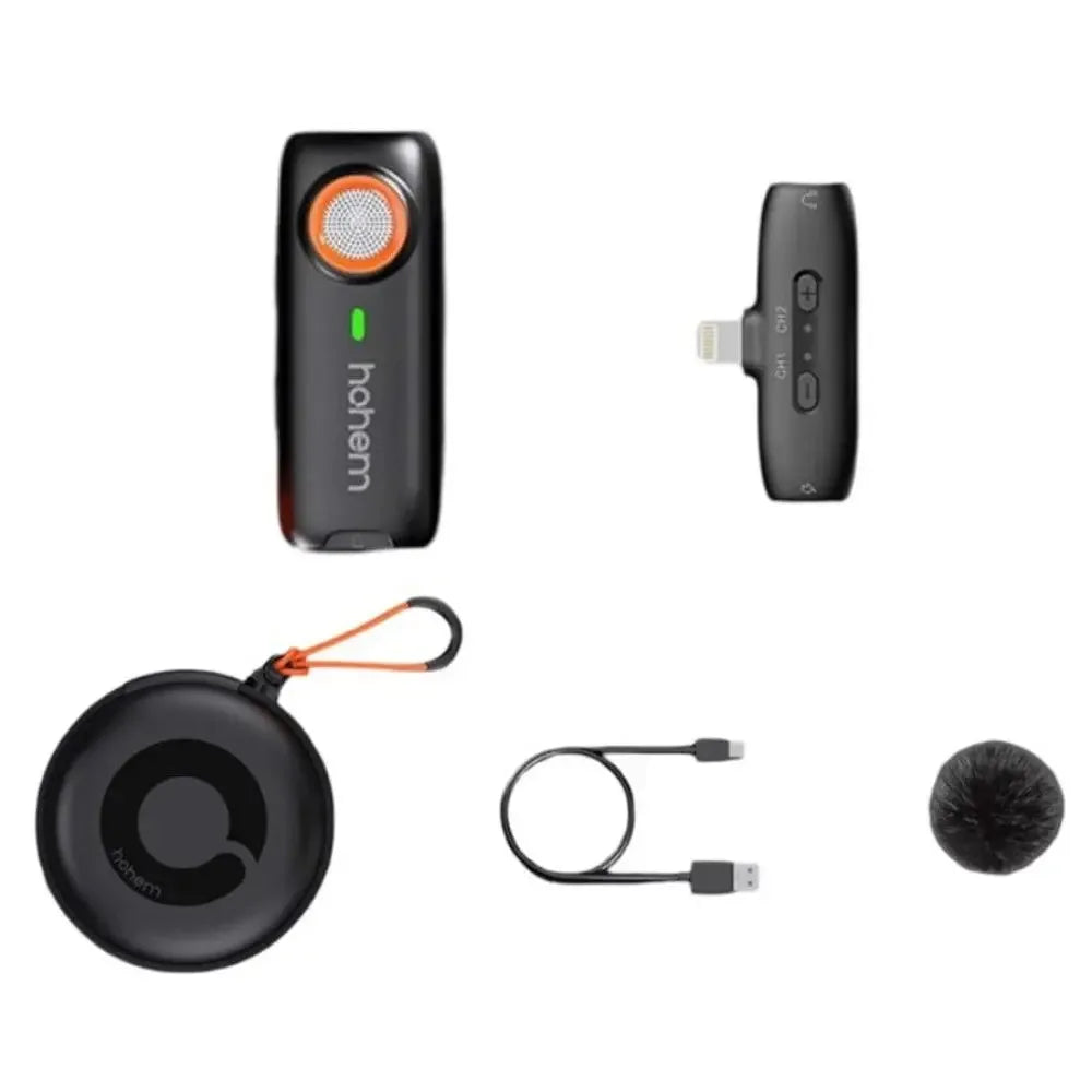Mikrofon Hohem Mic-01 1TX+1RX Lightning (black)